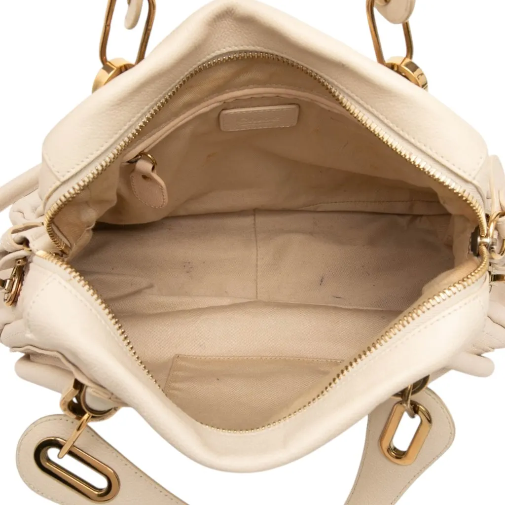 Chloé Medium Pebbled Leather Paraty Satchel Brown Leather Very good - Model View