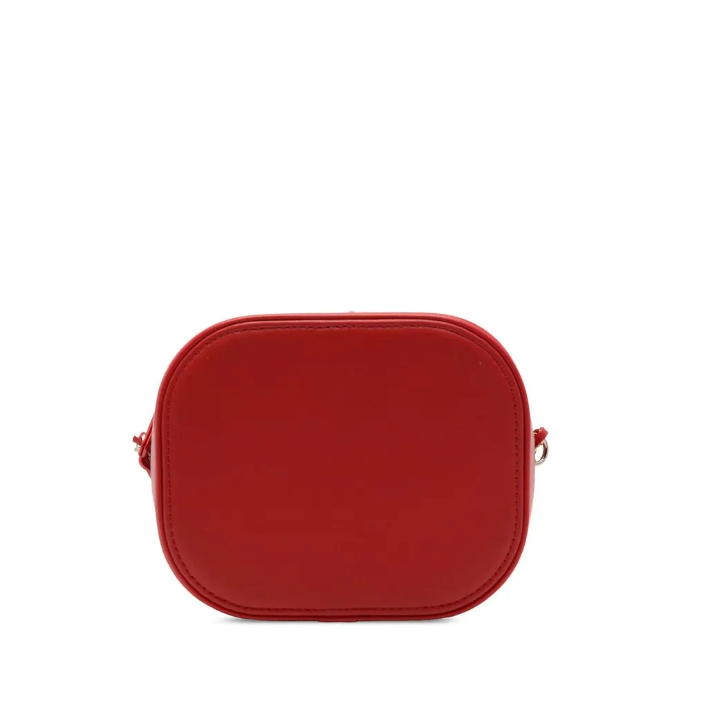 Chanel CC Lambskin Vanity Case Red Leather Good - Inside View
