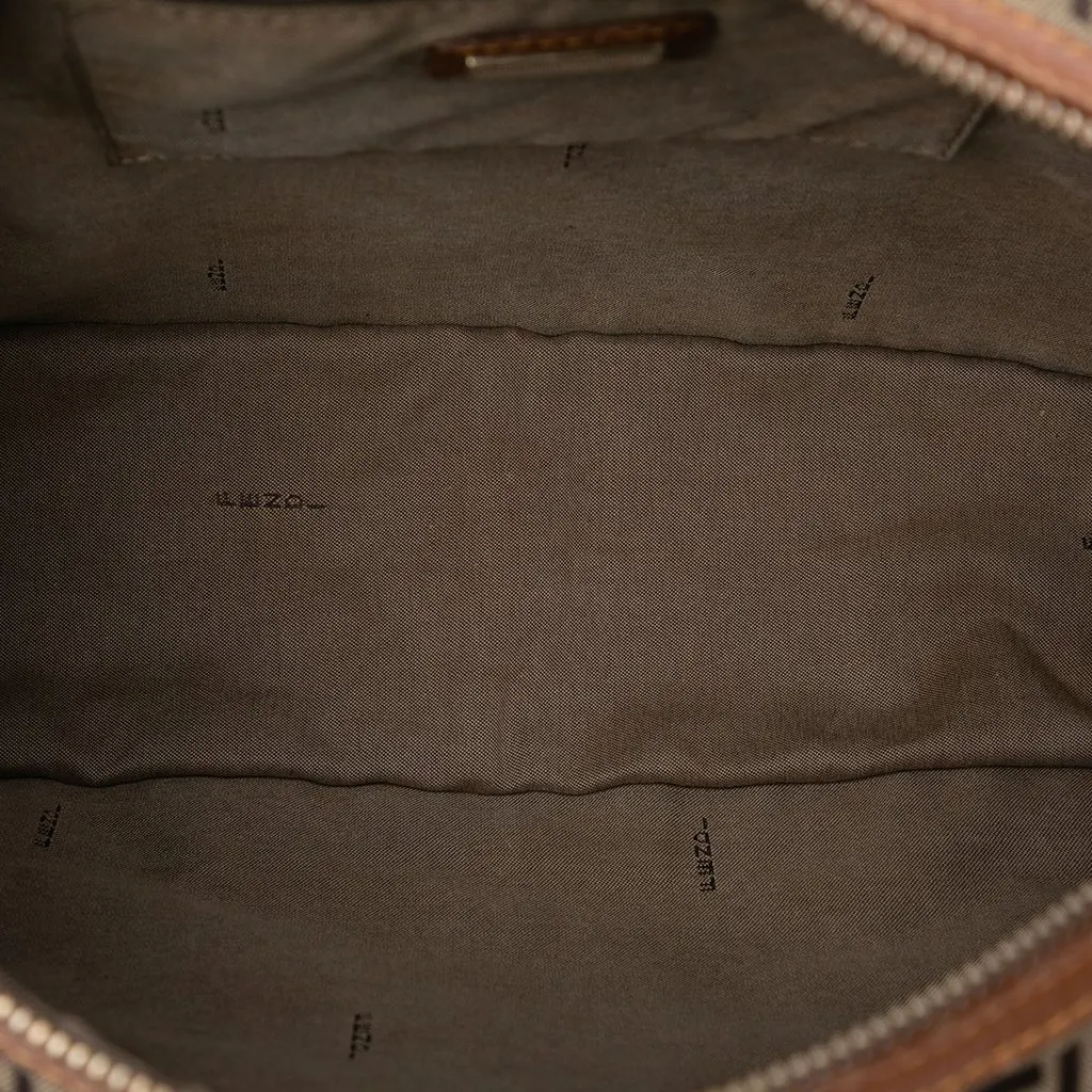 Fendi Zucchino Canvas F Charm Crossbody Beige Canvas Very good - Model View