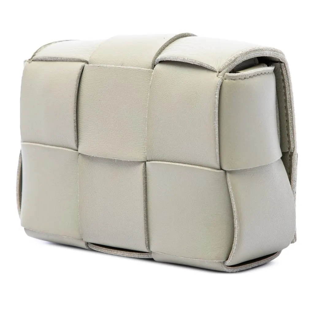 Bottega Veneta Candy Nappa Intrecciato Cassette Crossbody Camel Leather Very good - Back View