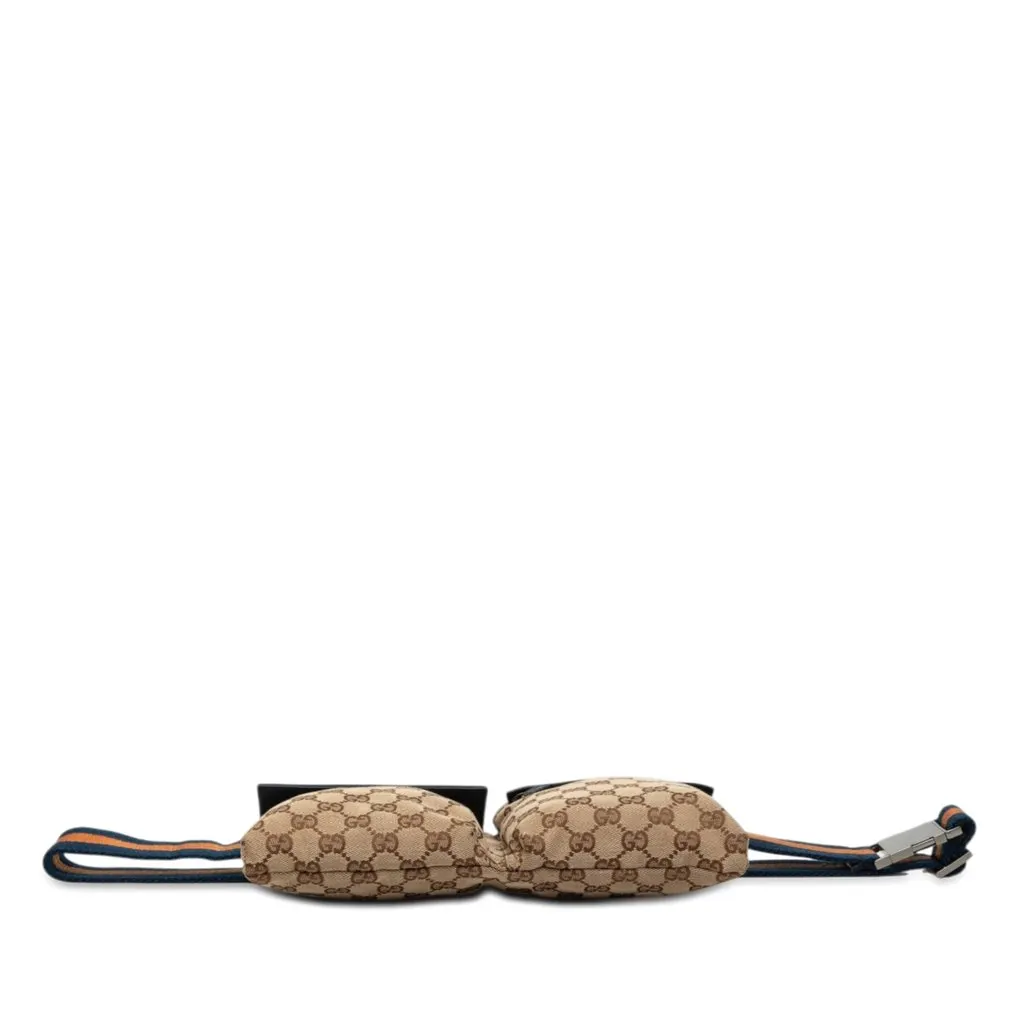 Gucci GG Canvas Web Double Pocket Belt Bag Beige Very good - Inside View