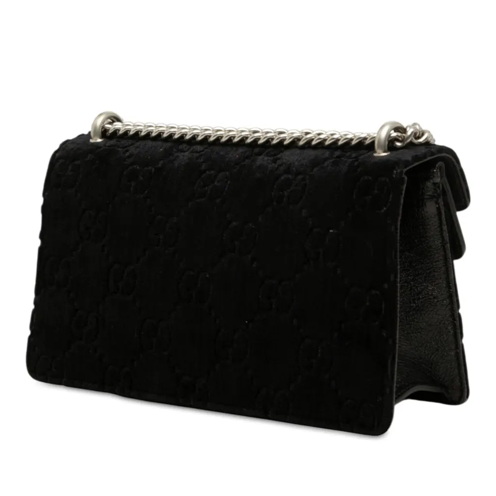 Gucci Medium GG Velvet Dionysus Crossbody Black Very good - Back View