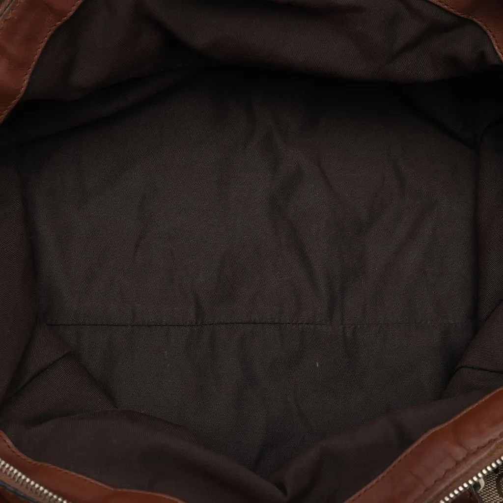 Gucci GG Canvas Sukey  Satchel Beige Very good - Model View