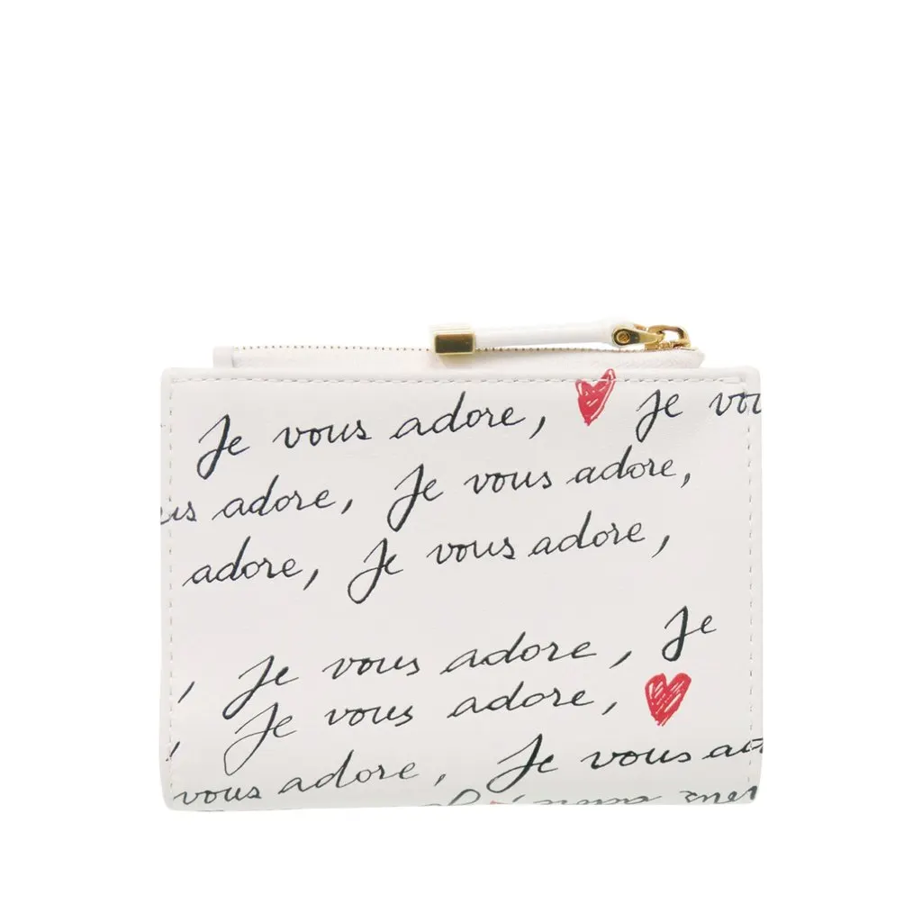 Dior Leather Je Vous Adore Heart Caro Dahlia Wallet White Leather Very good - Back View