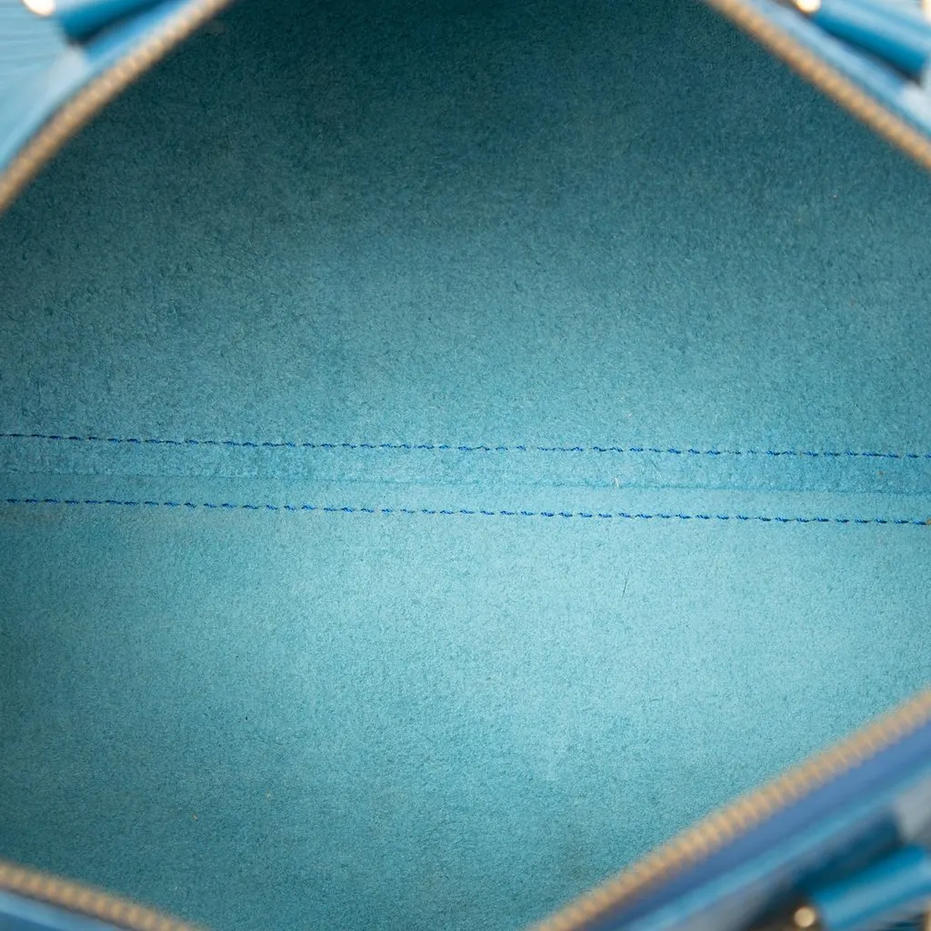 Louis Vuitton Epi Speedy 30 Blue Leather Good - Model View