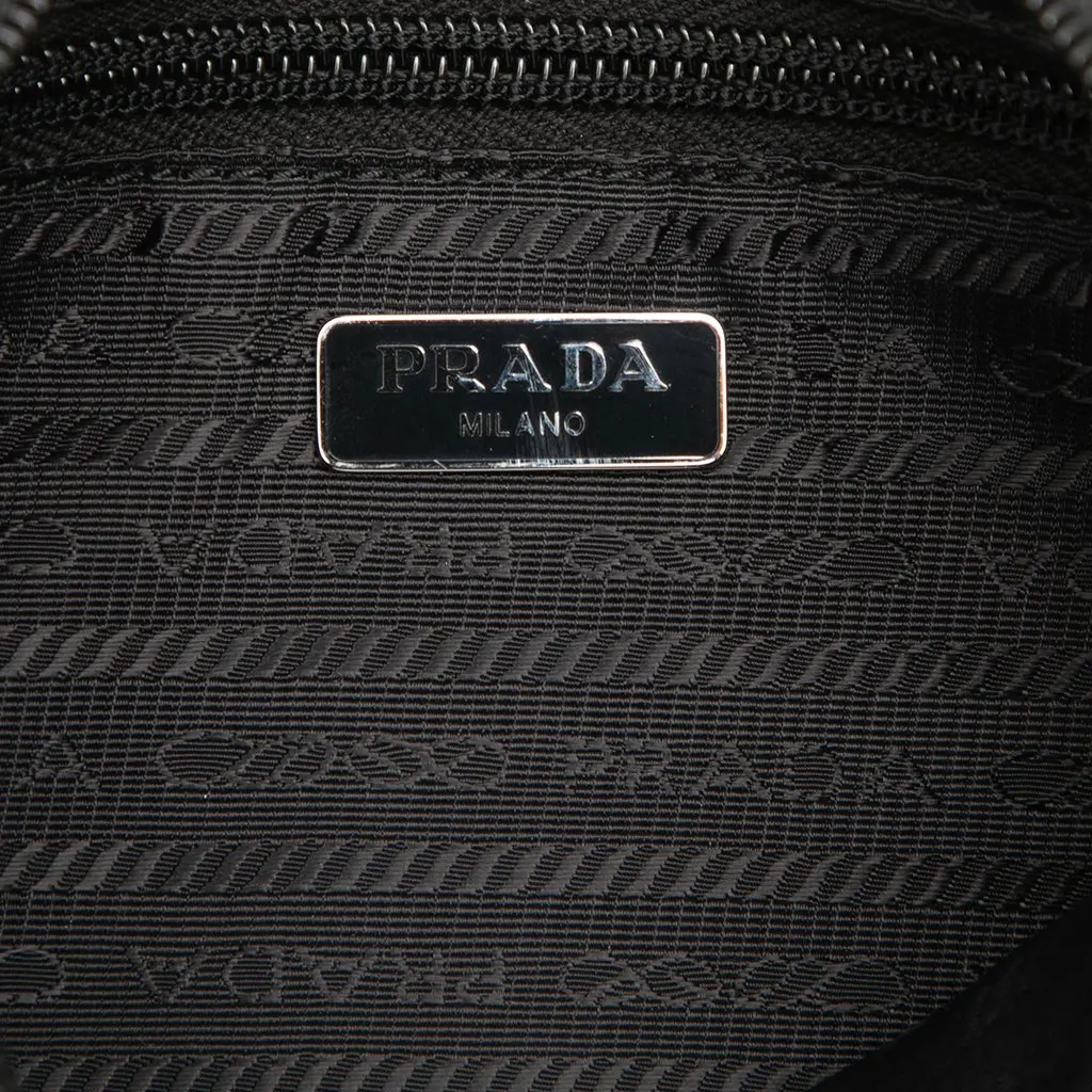 Prada Saffiano Trimmed Tessuto Wristlet Zip Pouch Black Polyamide Very good - Box View