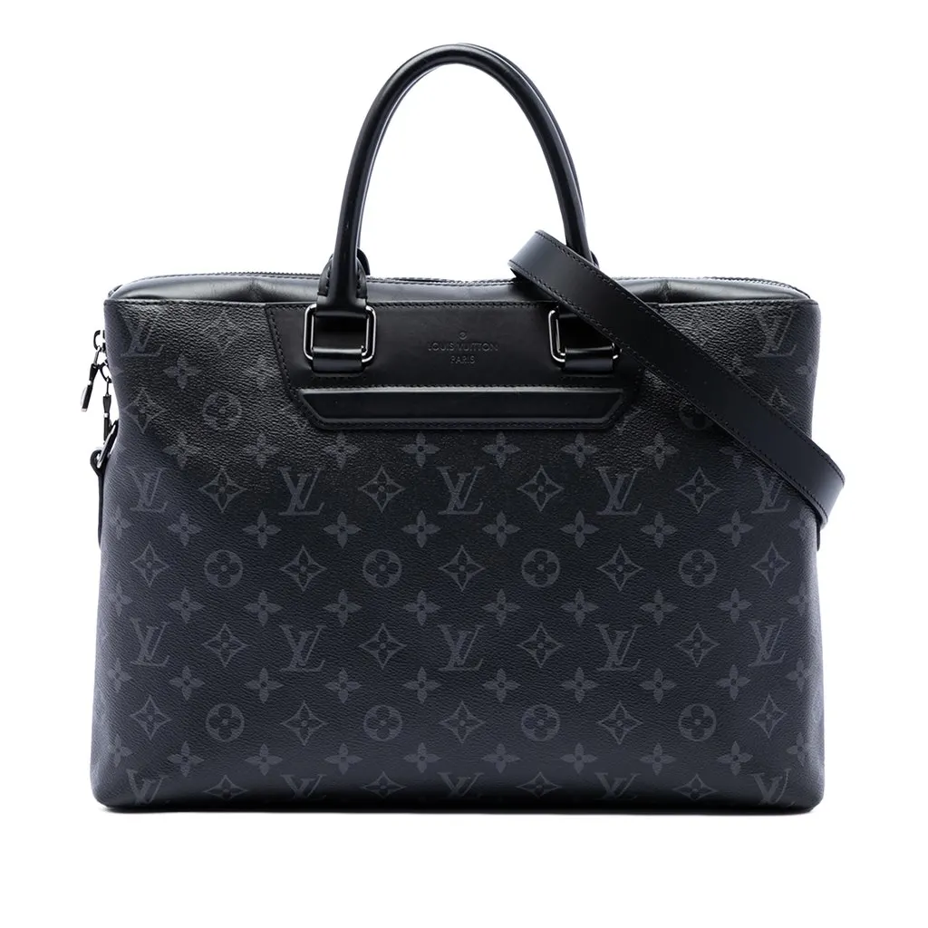 Louis Vuitton Monogram Eclipse Odyssey Briefcase Black Canvas Very good - Front View