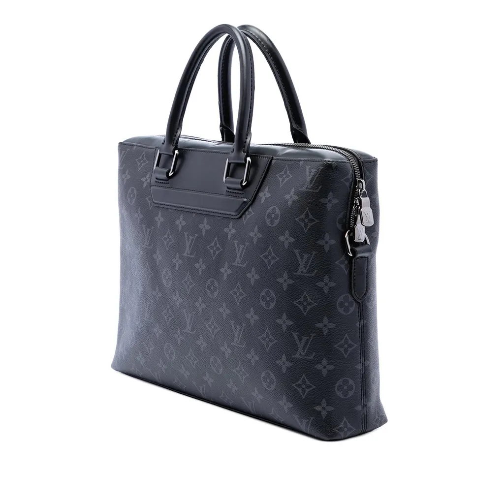 Louis Vuitton Monogram Eclipse Odyssey Briefcase Black Canvas Very good - Back View