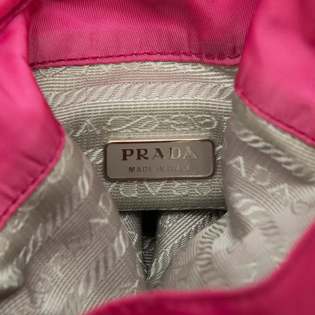 Prada Mini Bicolor Tessuto Drawstring Bucket Bag Pink Very good - Box View