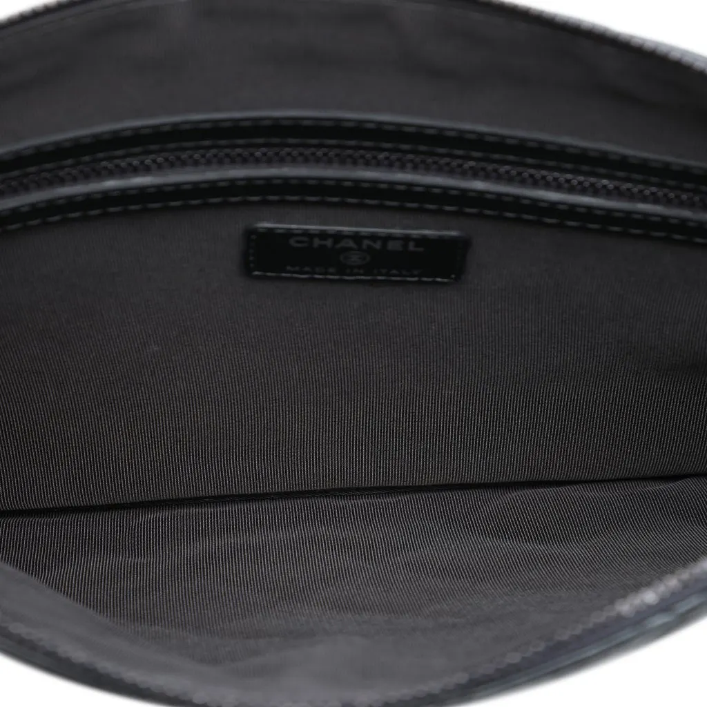 Chanel Medium Quilted Aged Calfskin Chain Tassel O Case Clutch MultiColor Leather Very good - Model View