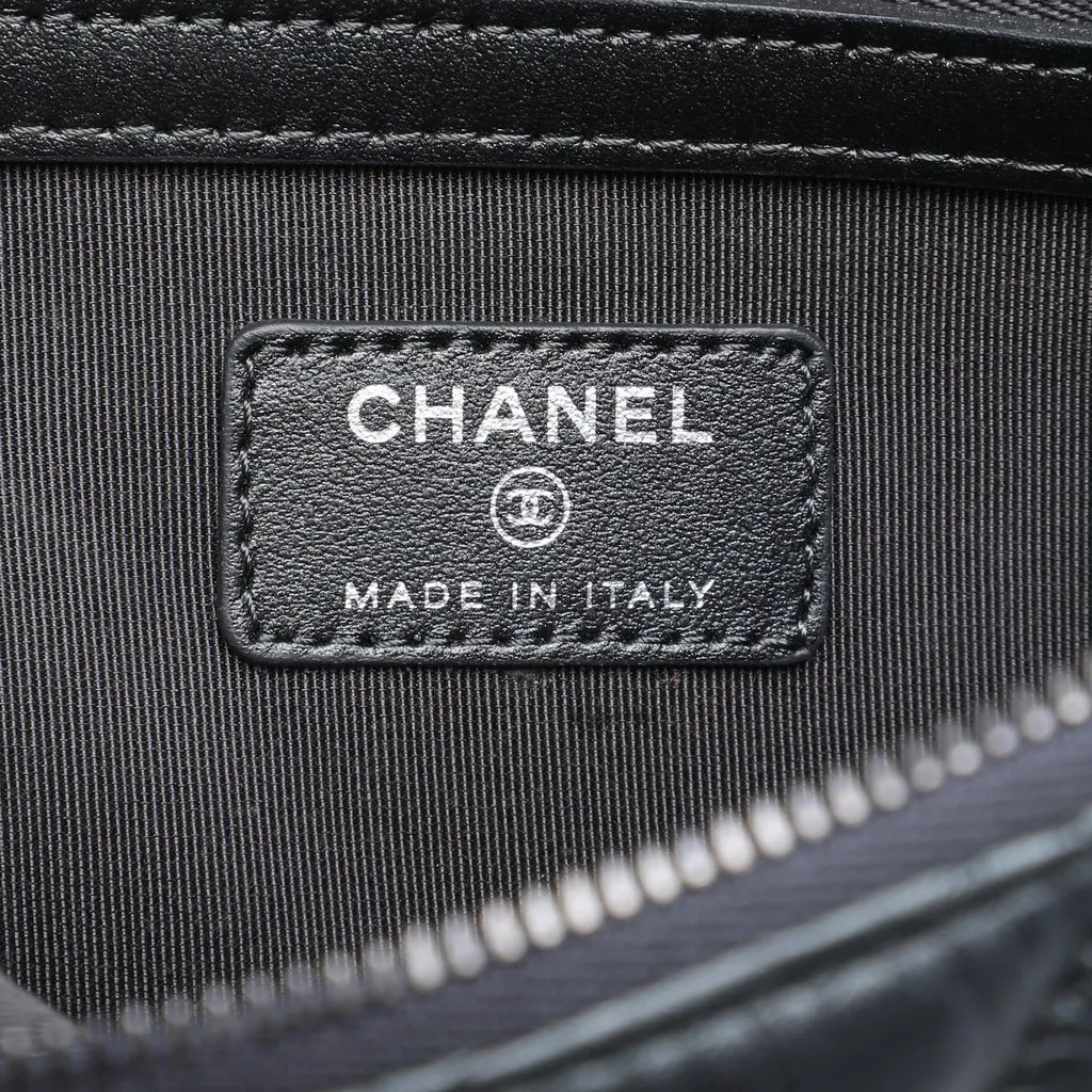 Chanel Medium Quilted Aged Calfskin Chain Tassel O Case Clutch MultiColor Leather Very good - Box View
