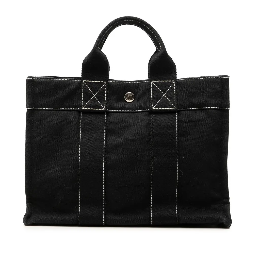 Hermès Canvas Fourre Tout PM Black Very good - Front View