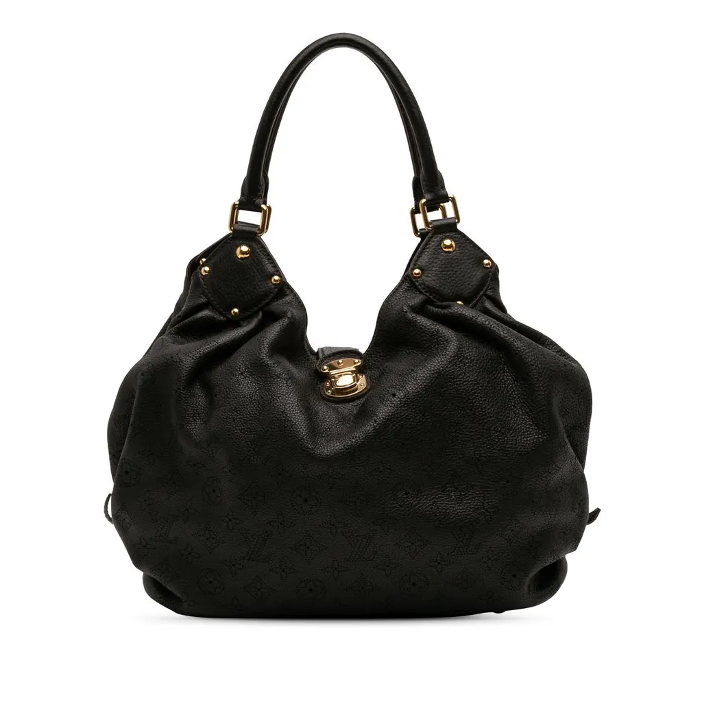 Louis Vuitton Monogram Mahina L Black Leather Very good - Front View