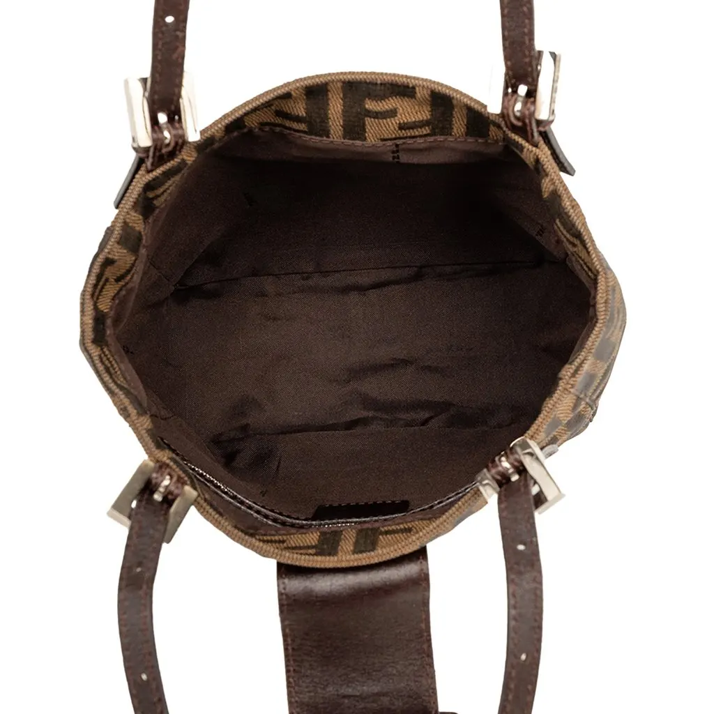 Fendi Zucca Canvas Shoulder Bag Brown Very good - Model View