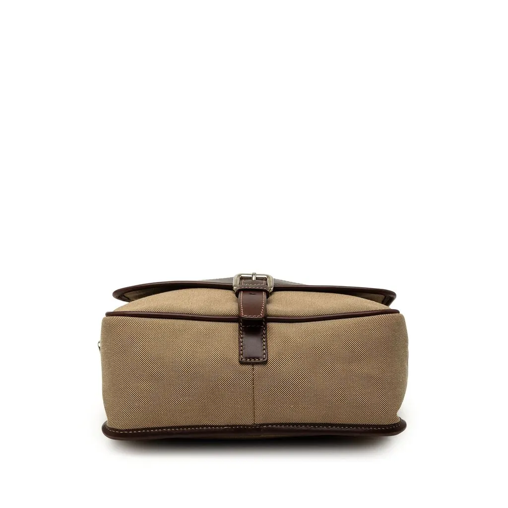 Prada Leather Trimmed Canvas Canapa Logo Buckle Messenger Bag Beige Very good - Inside View