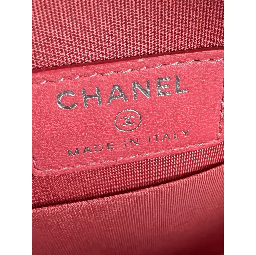 Chanel Quilted Lambskin Color Pop Round Clutch with Chain Blue Leather Very good - Box View
