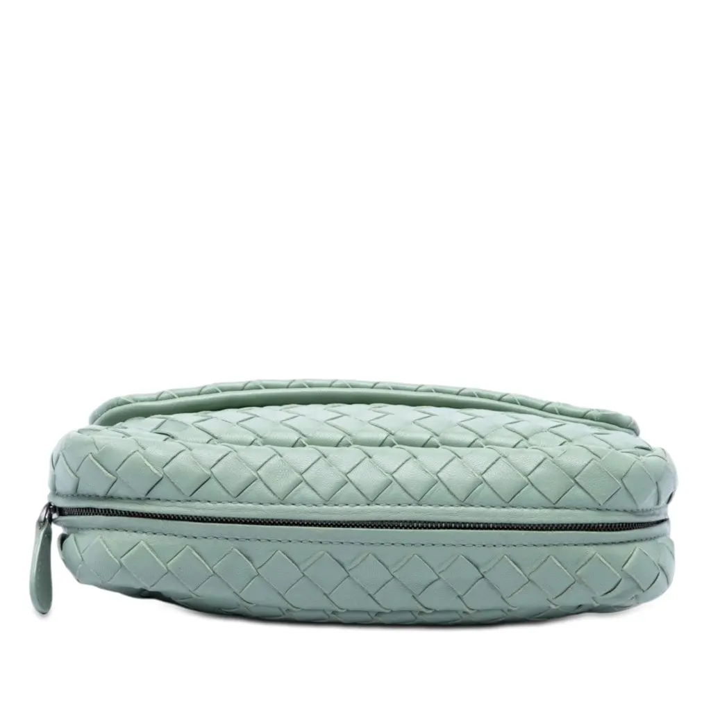 Bottega Veneta Mini Nappa Intrecciato Expandable Chain Flap Crossbody Green Leather Very good - Inside View