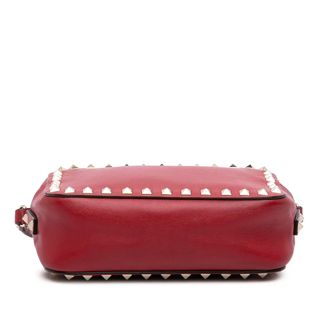 Valentino Leather Rockstud Camera Bag Red Leather Good - Inside View