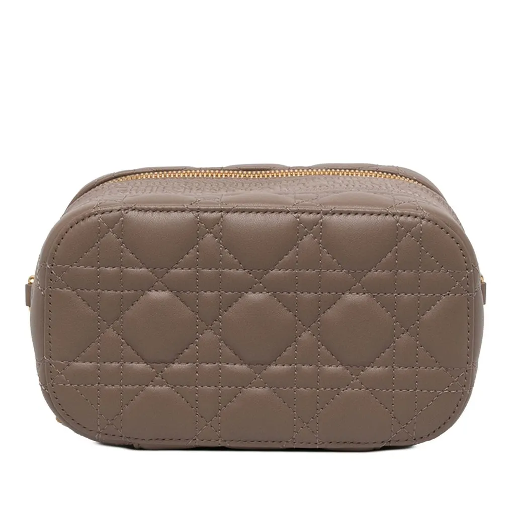 Dior Small Lambskin Cannage DiorTravel Vanity Case Brown Leather Very good - Inside View