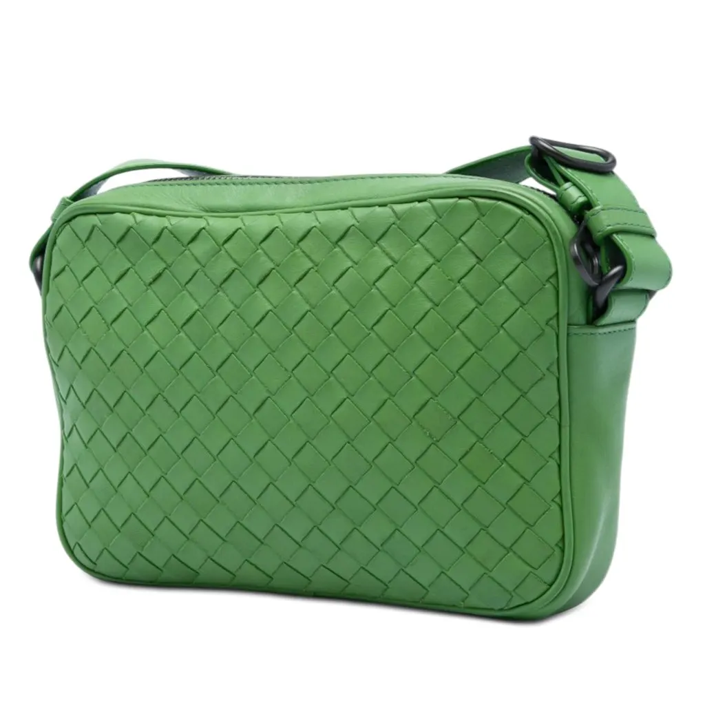 Bottega Veneta Nappa Intrecciato Camera Bag Green Leather Very good - Back View