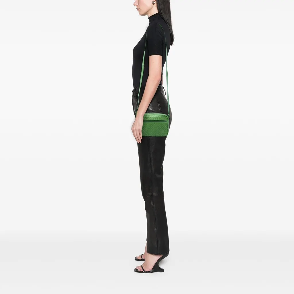 Bottega Veneta Nappa Intrecciato Camera Bag Green Leather Very good - Box View