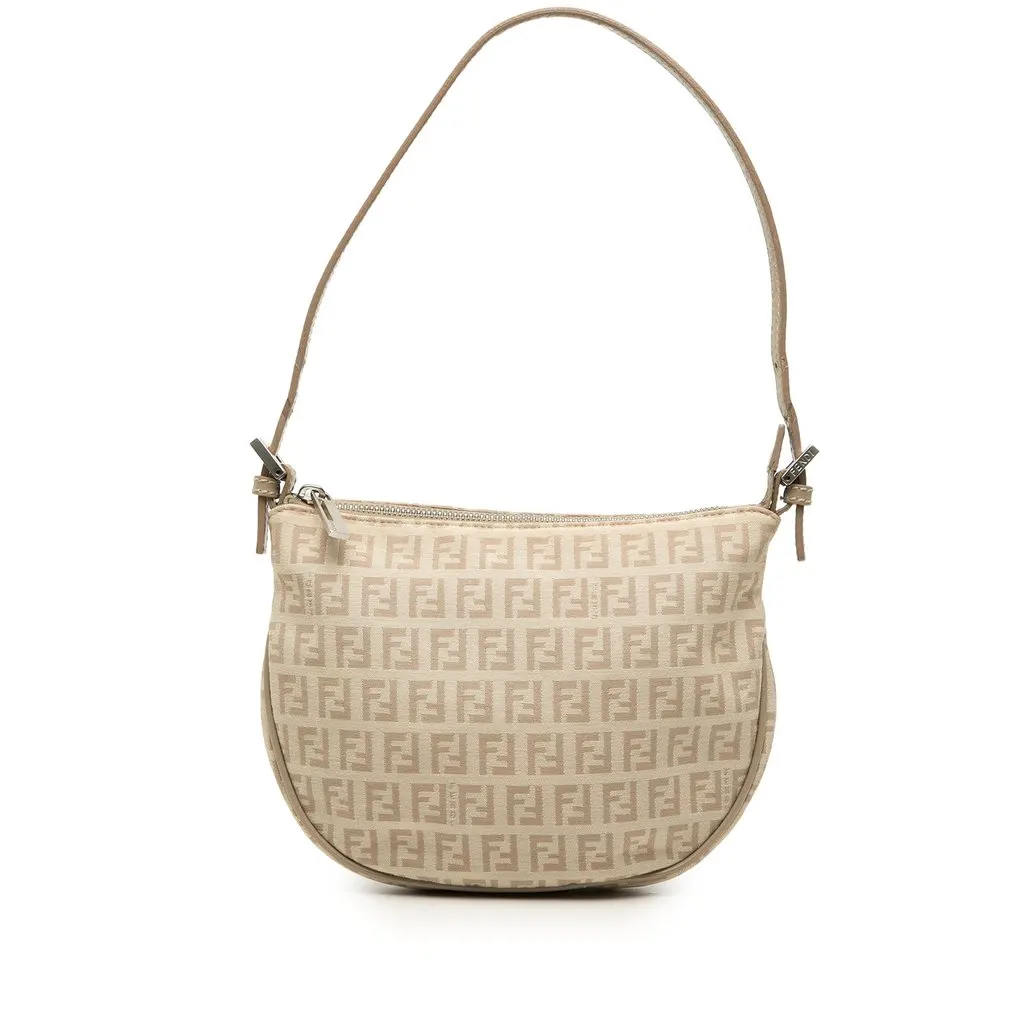 Fendi Zucchino Canvas Hobo Beige Very good - Front View