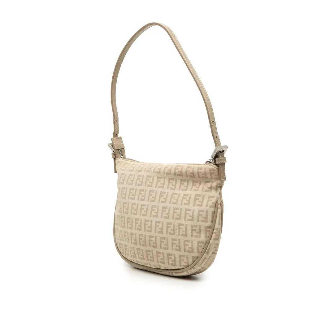 Fendi Zucchino Canvas Hobo Beige Very good - Back View