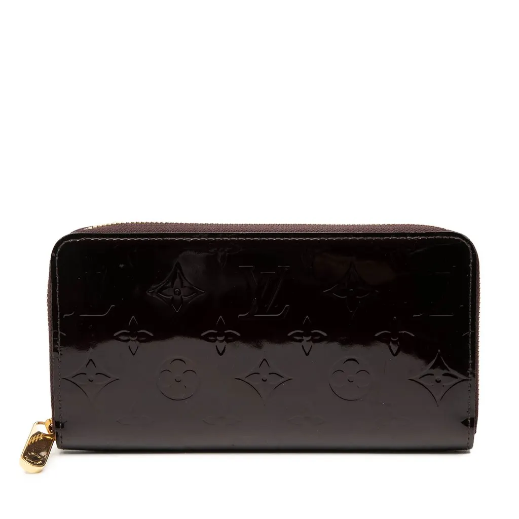 Louis Vuitton Monogram Vernis Zippy Long Wallet Purple Leather Very good - Front View