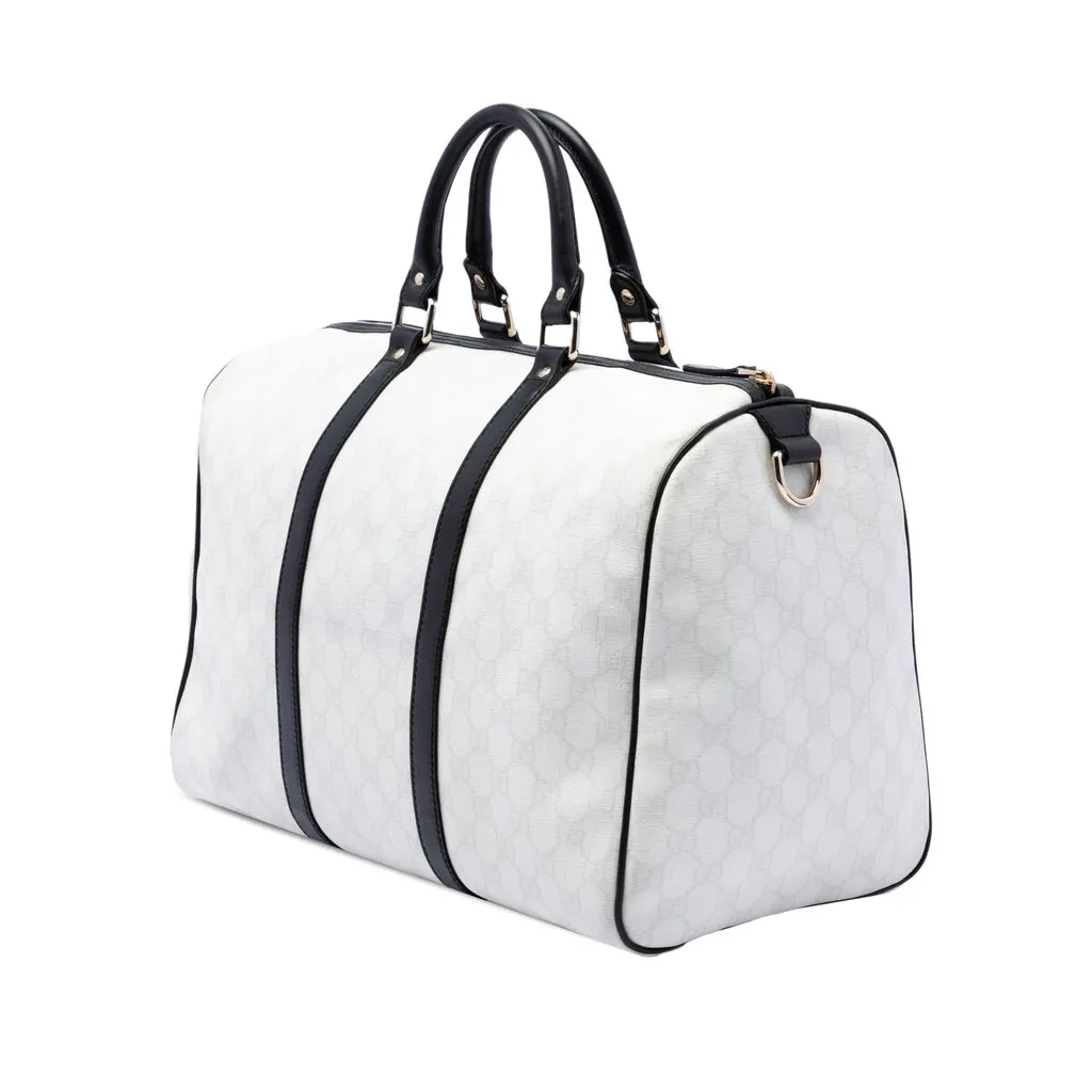 Gucci Medium GG Supreme Joy Boston Bag White Canvas Good - Back View