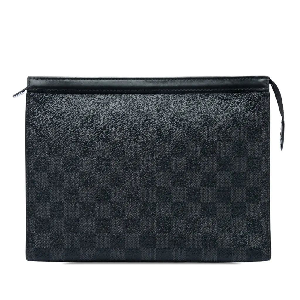 Louis Vuitton Damier Graphite Pochette Voyage MM Black Canvas Good - Front View