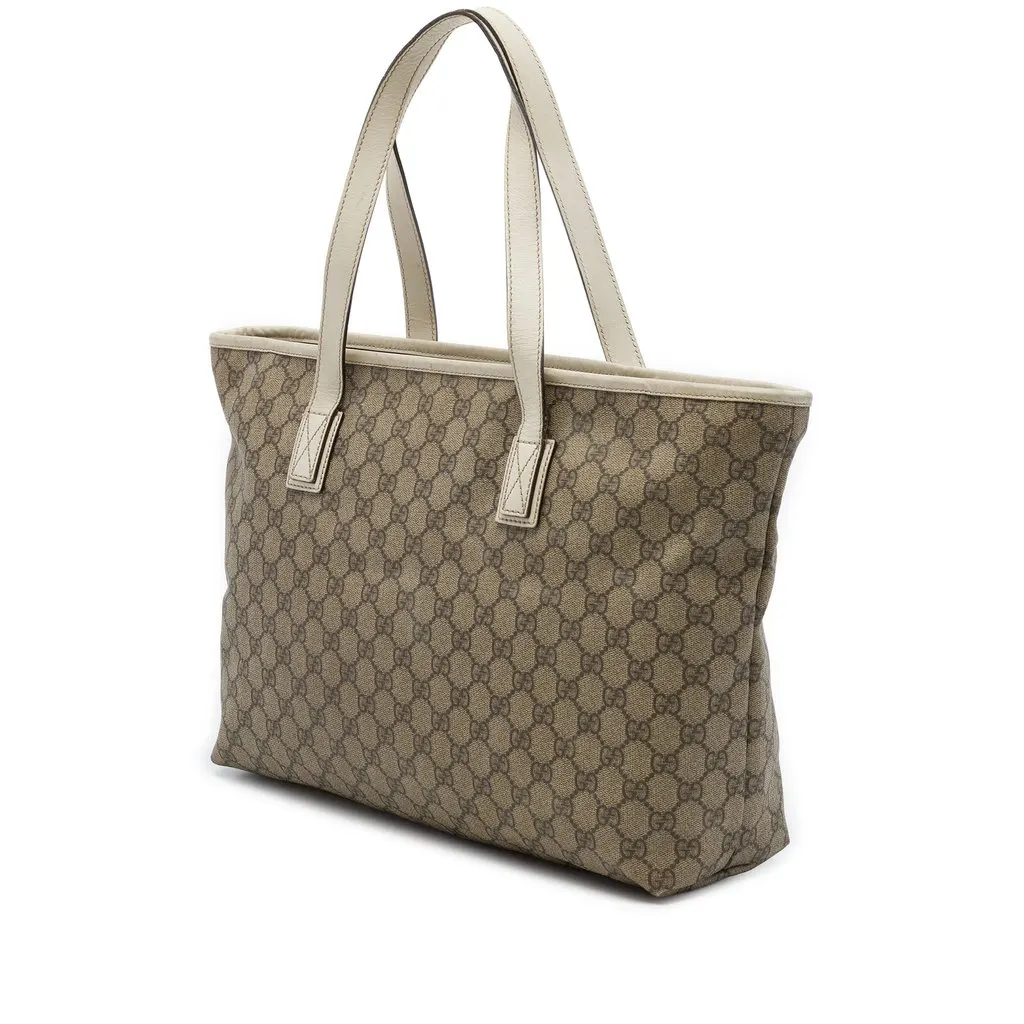 Gucci Medium GG Supreme Tote Beige Canvas Good - Back View