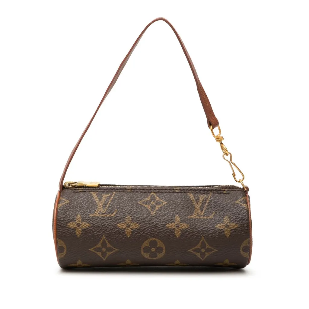 Louis Vuitton Monogram Papillon Pochette Brown Canvas Good - Front View