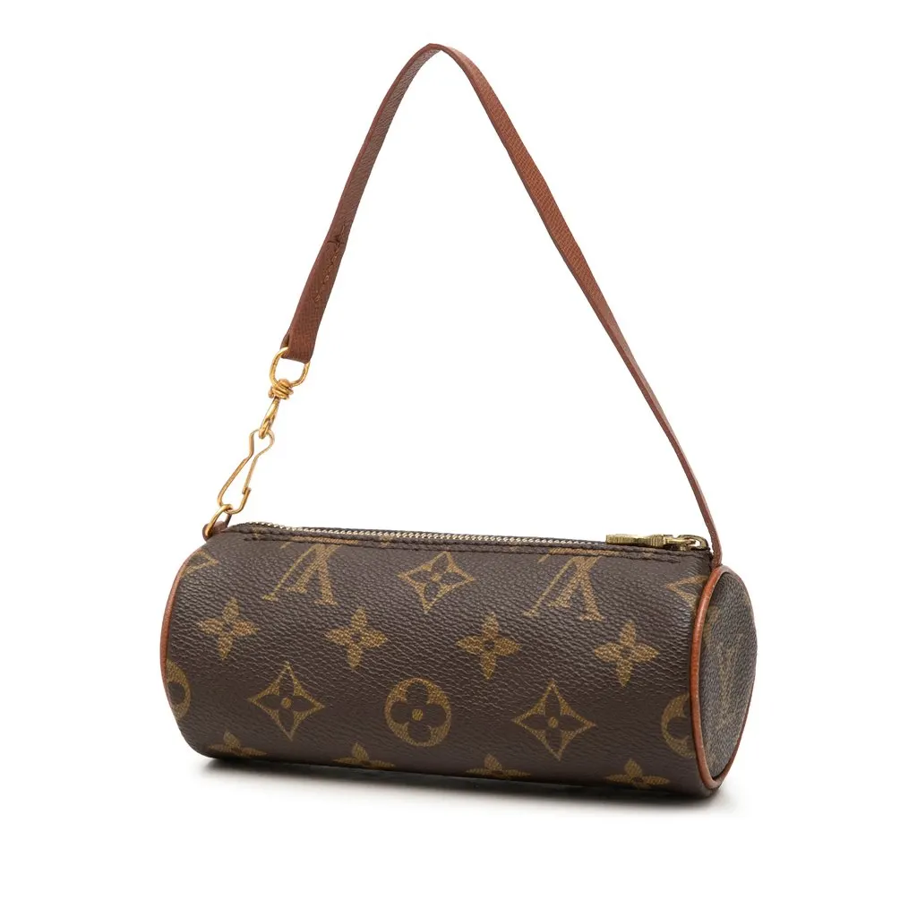 Louis Vuitton Monogram Papillon Pochette Brown Canvas Good - Back View