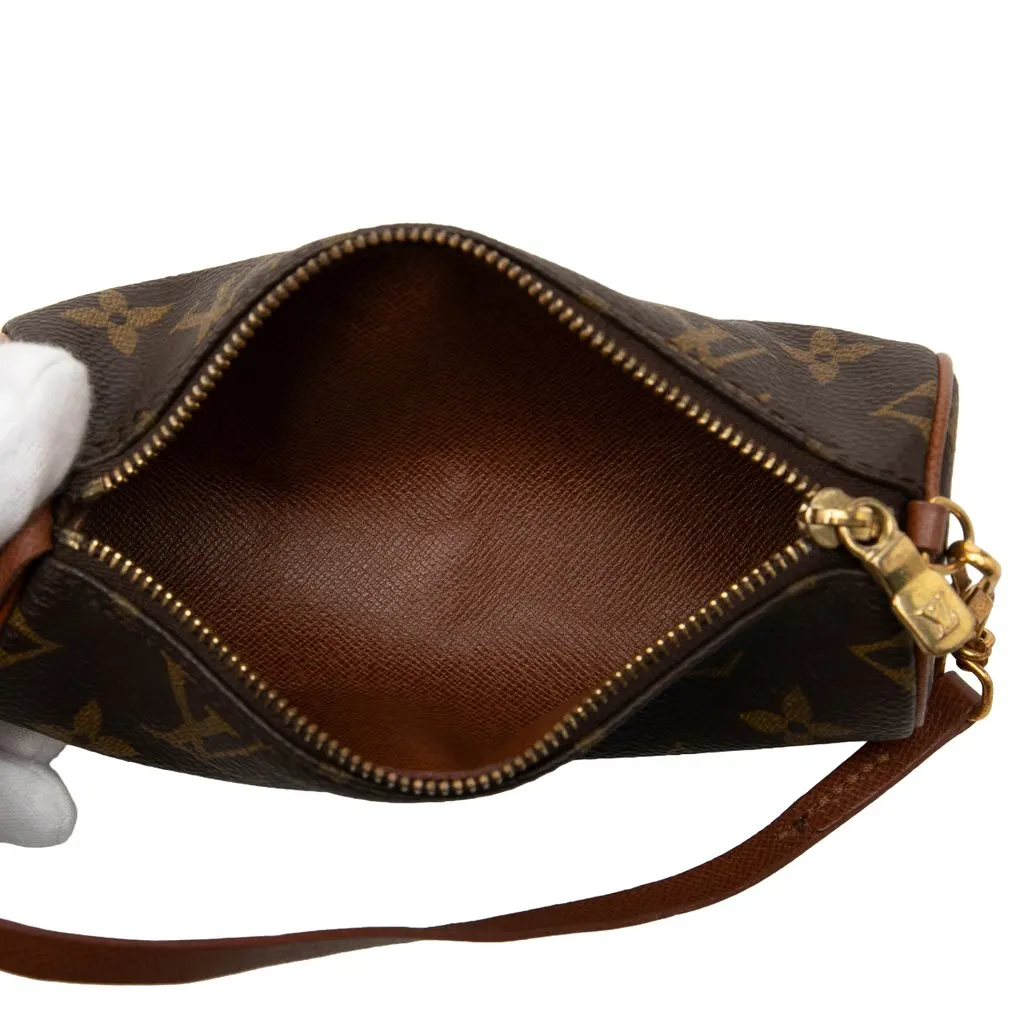 Louis Vuitton Monogram Papillon Pochette Brown Canvas Good - Model View