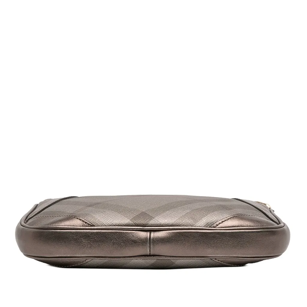 Burberry Supernova Check Canvas and Metallic Leather Crossbody Brown Very good - Inside View