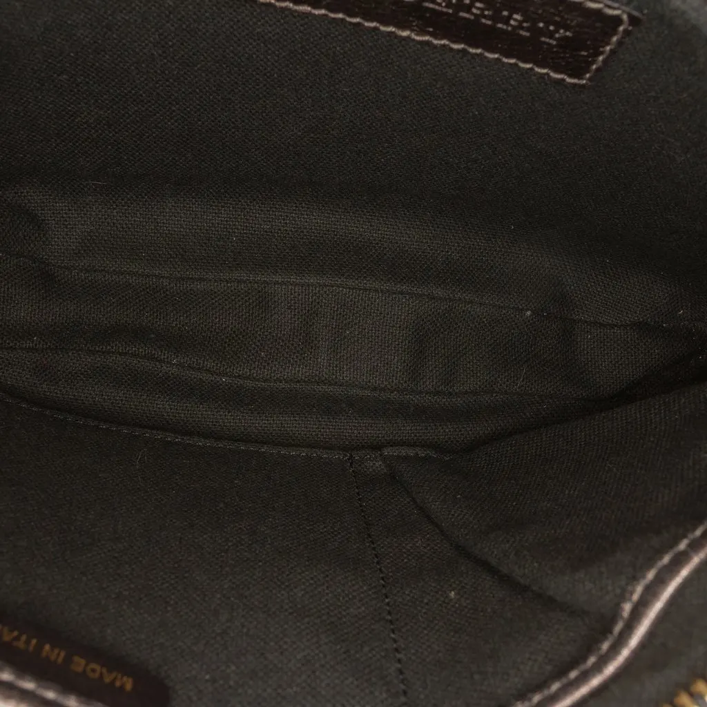 Burberry Supernova Check Canvas and Metallic Leather Crossbody Brown Very good - Model View