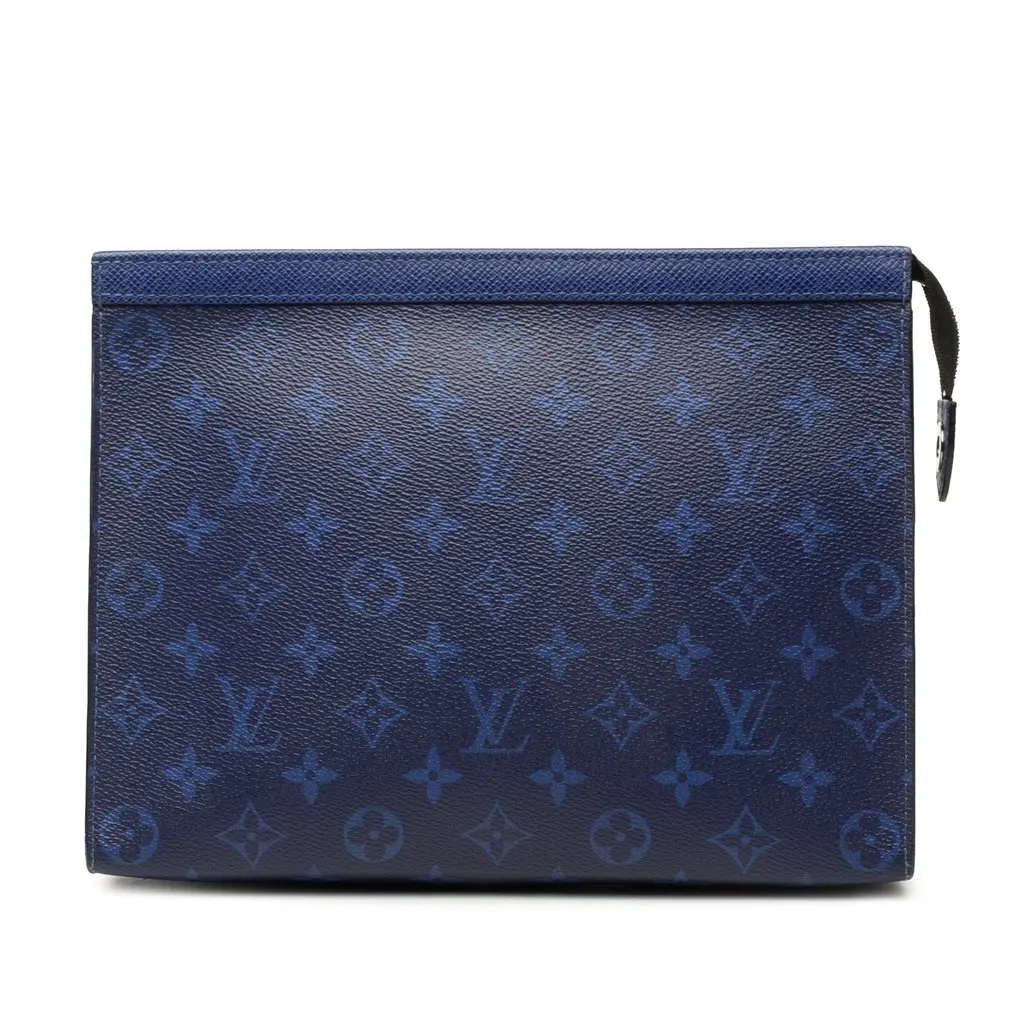Louis Vuitton Monogram Taigarama Pochette Voyage MM Blue Canvas Very good - Front View