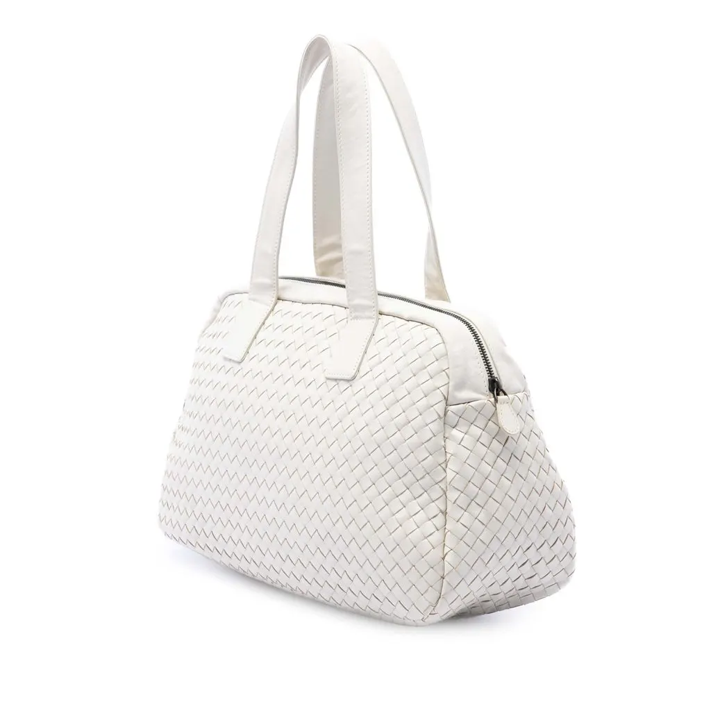 Bottega Veneta Nappa Intrecciato Handbag White Leather Very good - Back View
