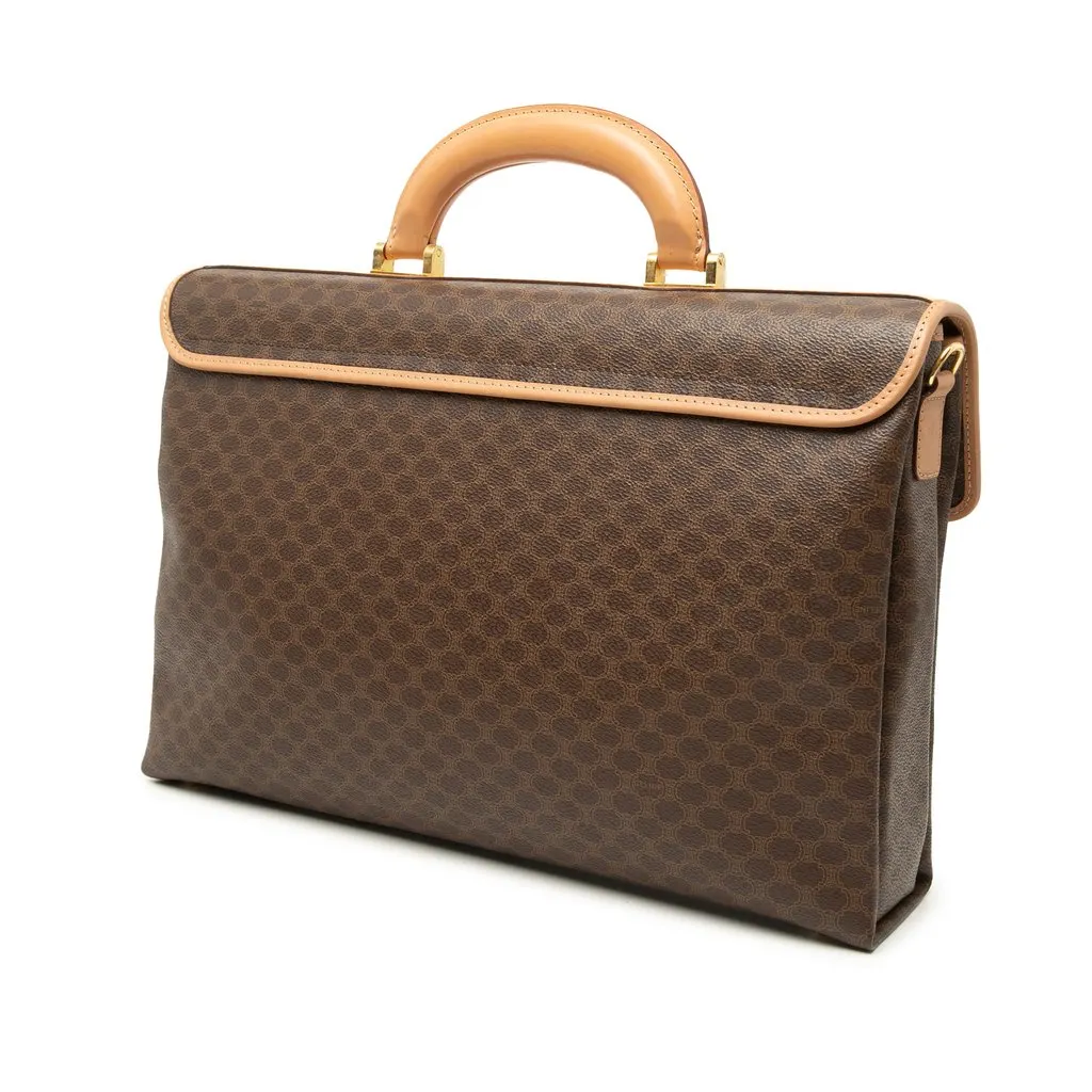 Celine Macadam Coated Canvas Business Bag Brown Very good - Back View
