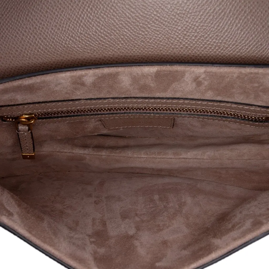Dior Grained Calfskin Saddle Bag Brown Leather Very good - Model View