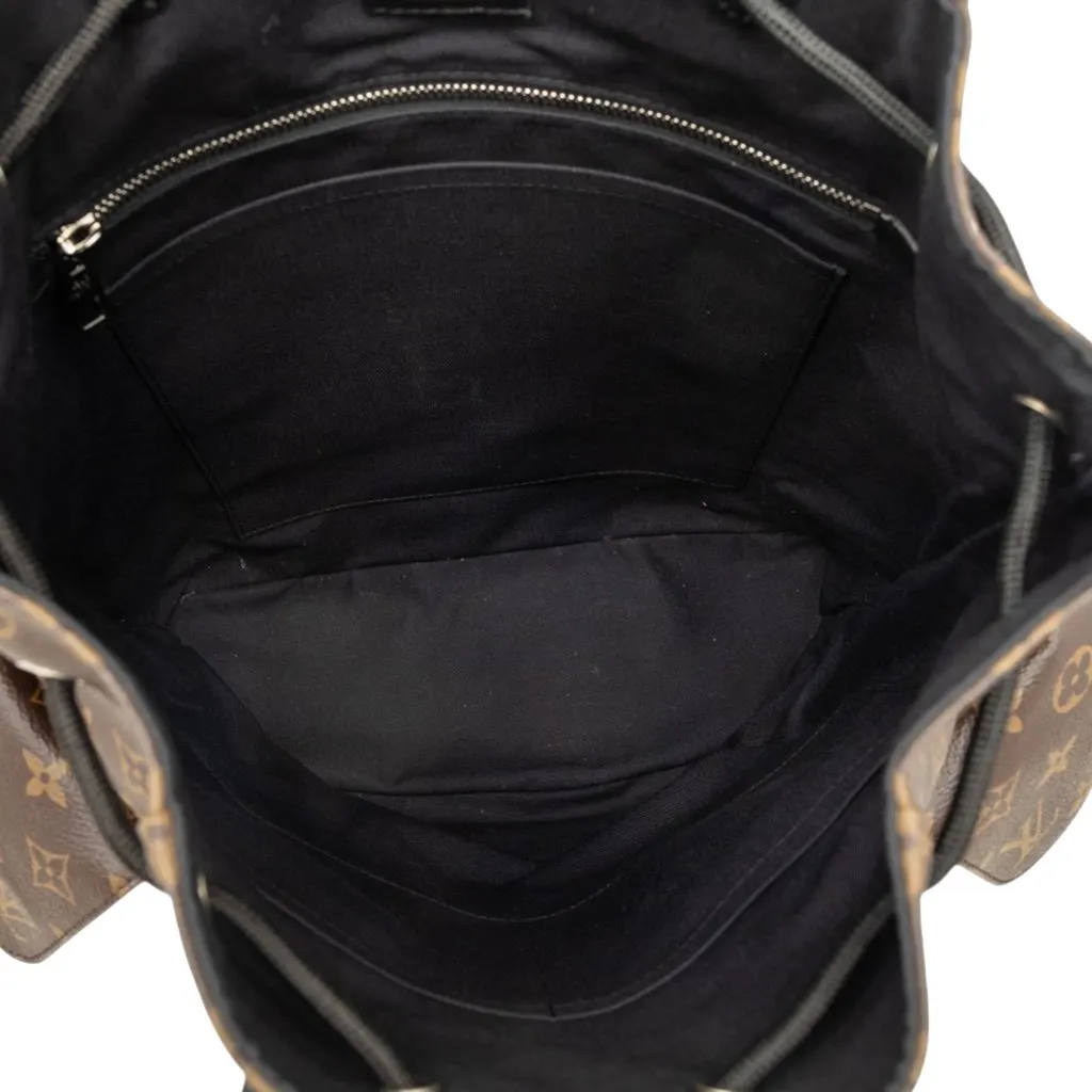 Louis Vuitton Monogram Macassar Christopher Backpack MM Brown Canvas Very good - Model View