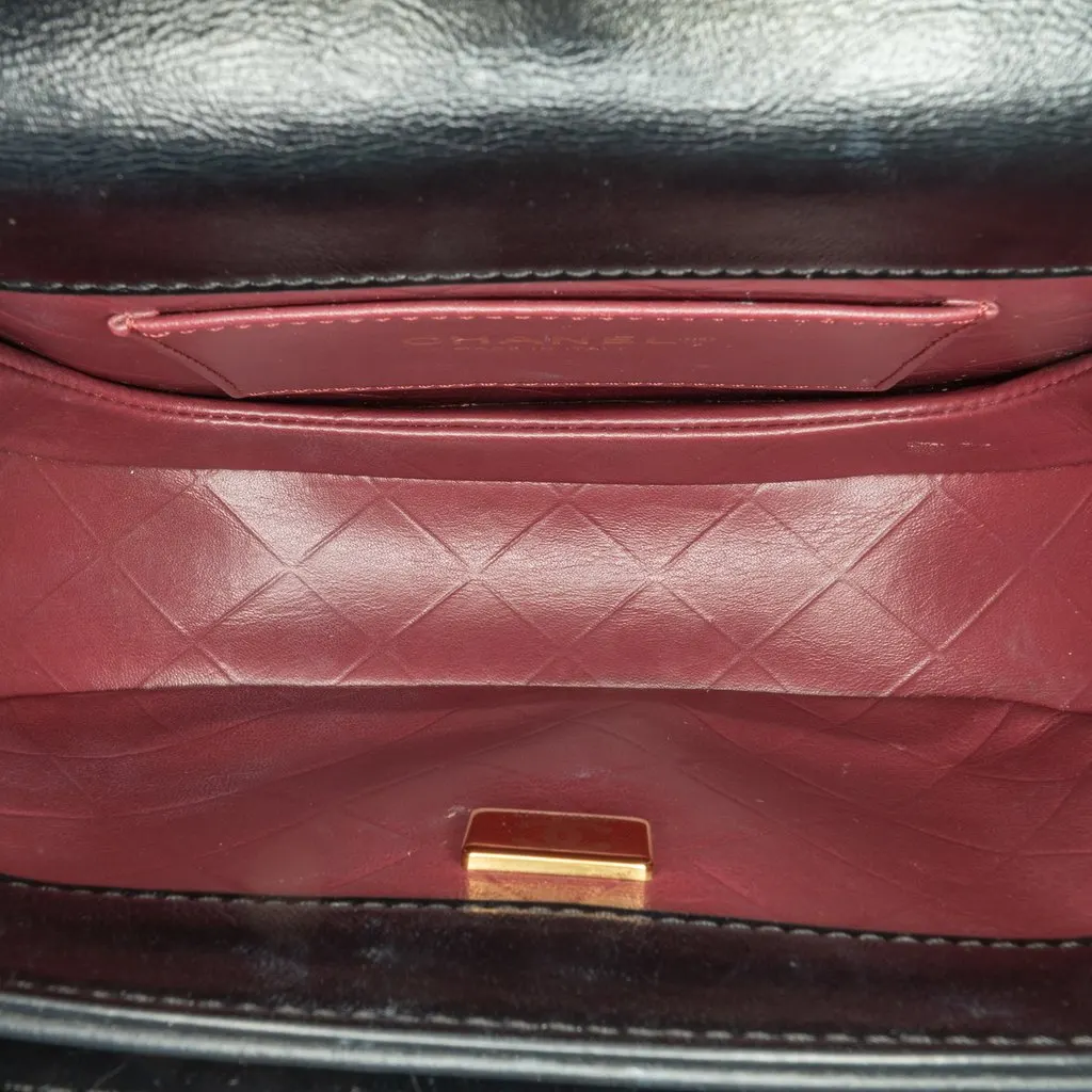 Chanel CC Quilted Calfskin Round Moon Messenger Flap Black Leather Very good - Model View