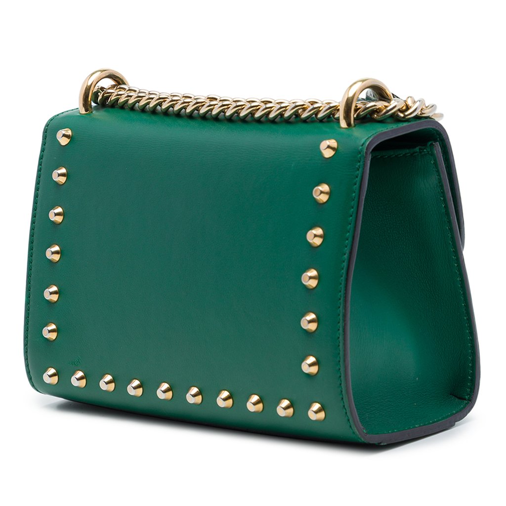 Gucci Small Pearl Studded Leather Padlock Crossbody Green Mi