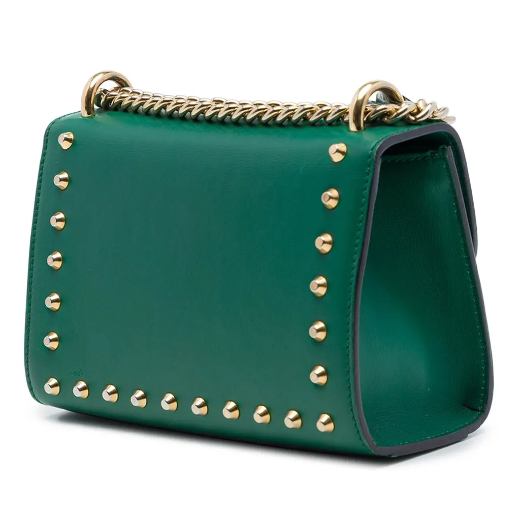 Gucci Small Pearl Studded Leather Padlock Crossbody Green Leather Very good - Back View