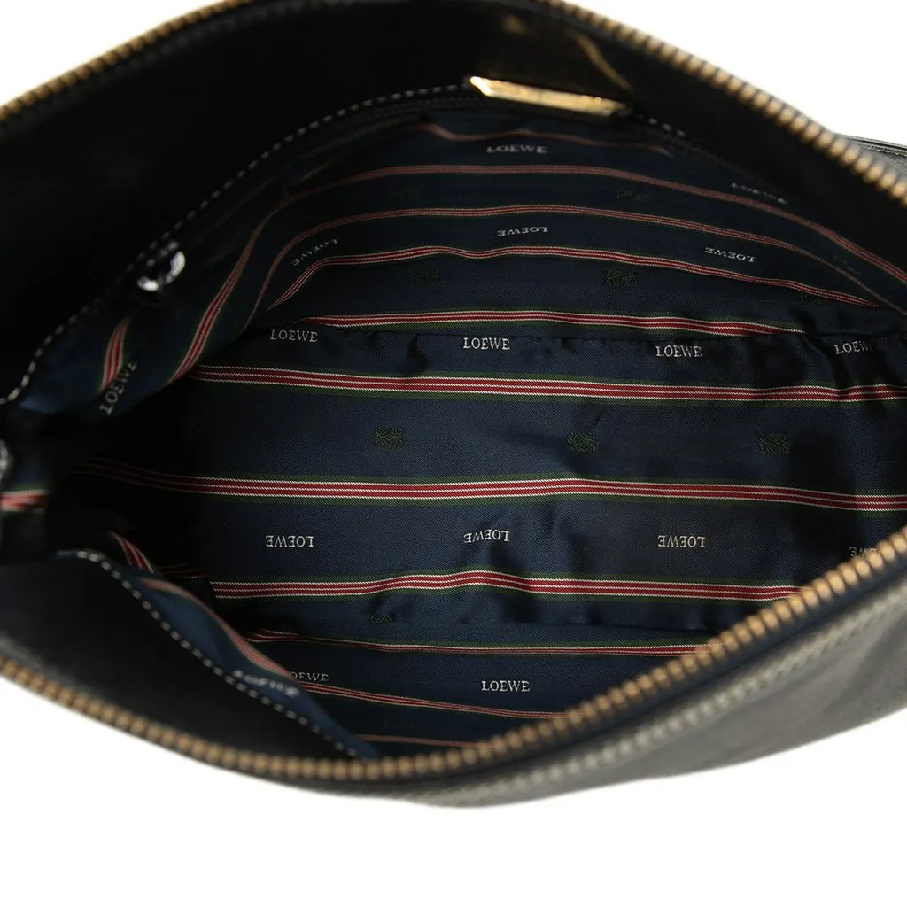 Loewe Leather Anagram Crossbody Black Leather Very good - Model View
