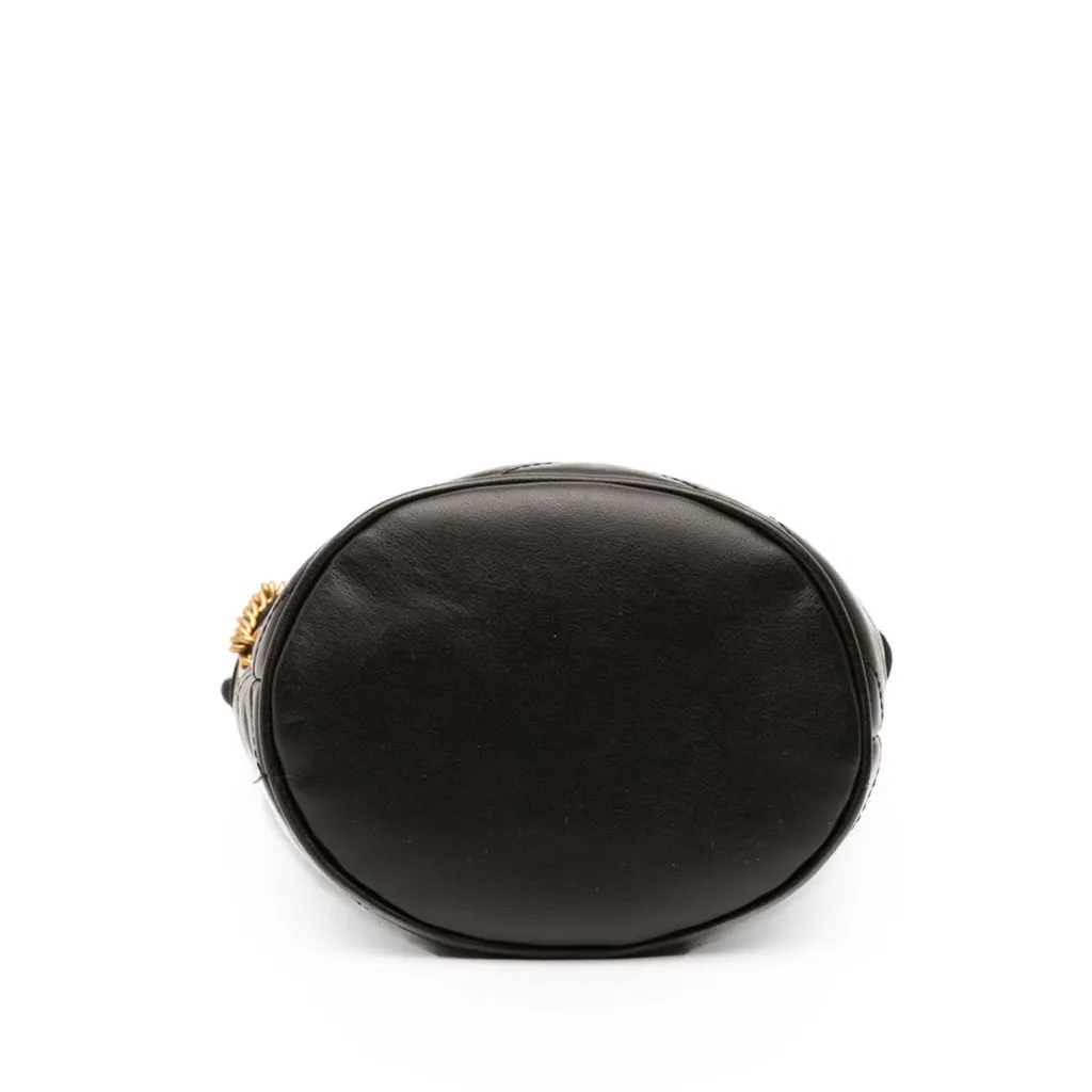 Gucci Small GG Marmont Matelasse Calfskin Bucket Bag Black Leather Good - Inside View