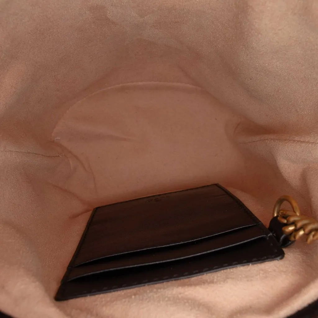 Gucci Small GG Marmont Matelasse Calfskin Bucket Bag Black Leather Good - Box View