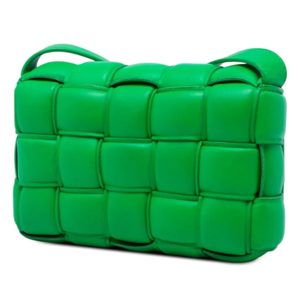Bottega Veneta Small Nappa Intrecciato Padded Cassette Crossbody Green Leather Very good - Back View