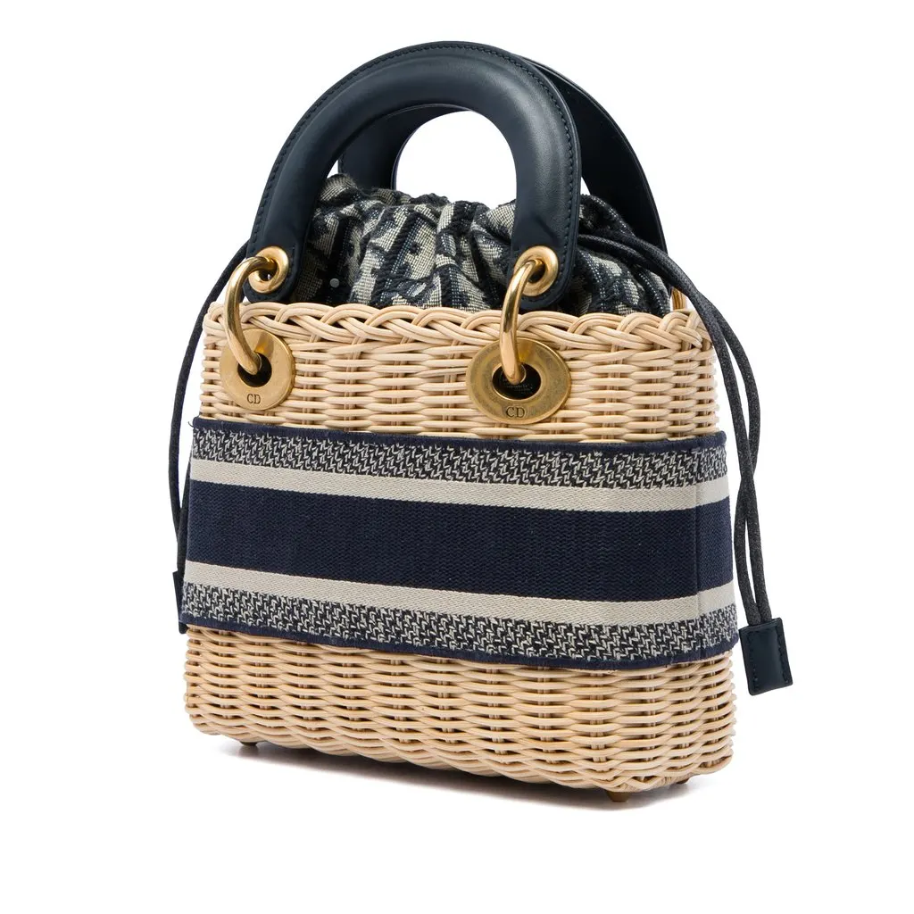 Dior Mini Wicker Oblique Lady Dior Beige Very good - Back View