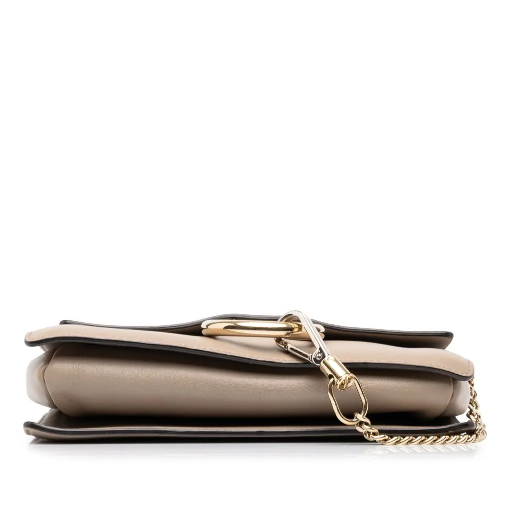 Chloé Small Suede and Calfskin Faye Crossbody Brown Leather Good - Inside View